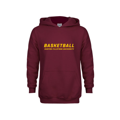  Youth Maroon Fleece Hoodie - Basketball