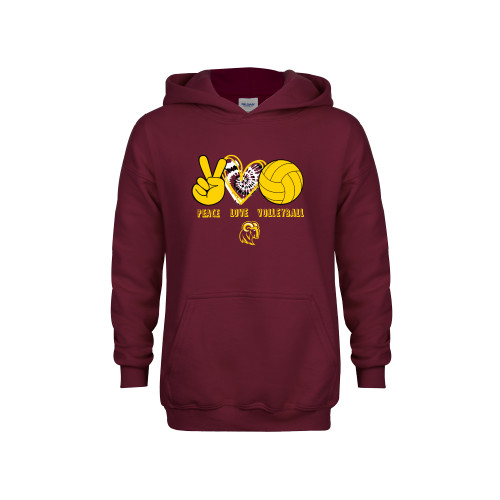  Youth Maroon Fleece Hoodie - RAMS Volleyball
