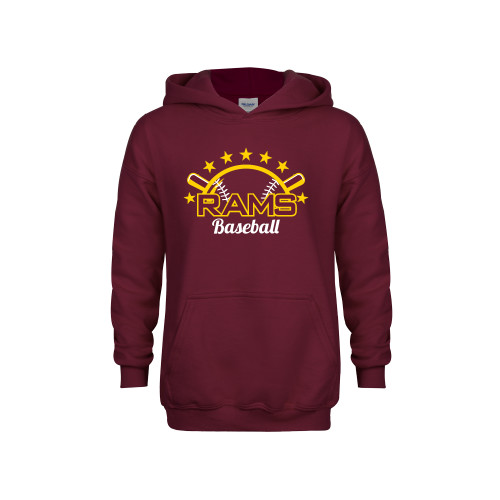  Youth Maroon Fleece Hoodie - RAMS Baseball