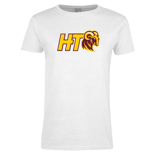  Womens White Short Sleeve Tee - Primary Athletic Mark