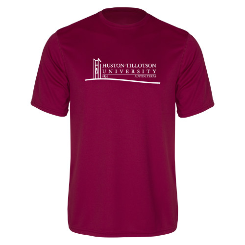  Maroon Performance Tee - Institutional Mark