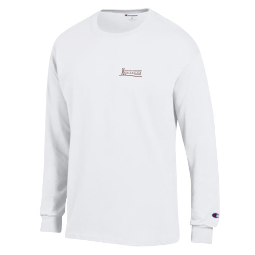  Champion White Long Sleeve T Shirt - Institutional Mark