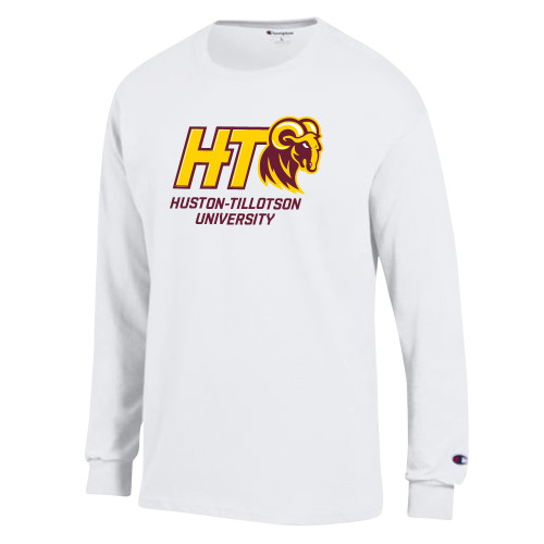  Champion White Long Sleeve T Shirt - H-T University