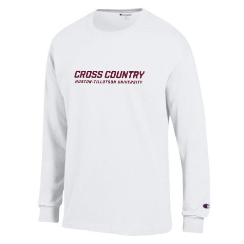  Champion White Long Sleeve T Shirt - Cross Country