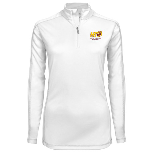  Syntrel Womens White Interlock 1/4 Zip - H-T University