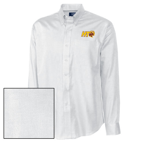  Cutter & Buck Nailshead Long Sleeve Button Down White - Primary Athletic Mark