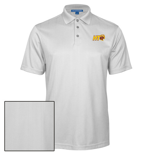  White Performance Fine Jacquard Polo - Primary Athletic Mark