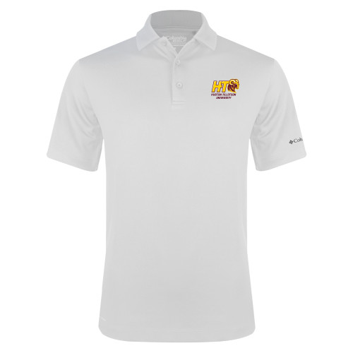  Columbia White Omni Wick Drive Polo - H-T University
