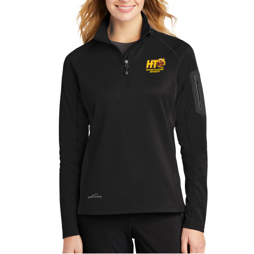  Eddie Bauer Womens Black 1/2 Zip Performance Fleece - H-T University