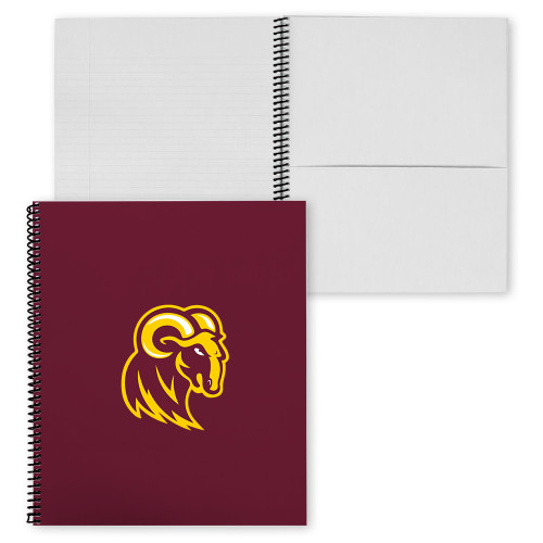  College Spiral Notebook w/Black Coil - Mascot
