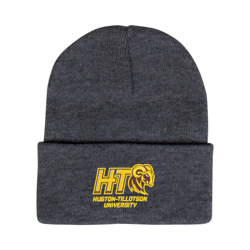  Grey Knit Beanie w/Cuff - H-T University
