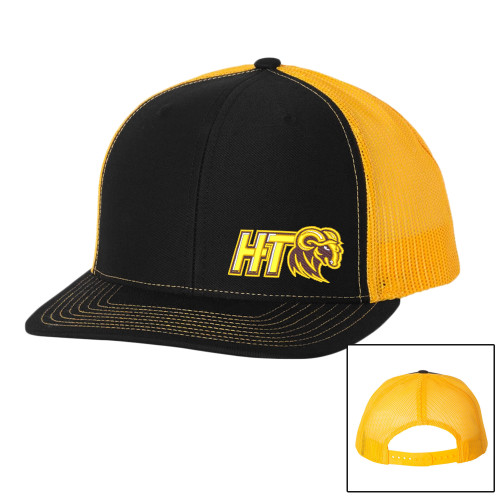  Richardson Black/Gold Trucker Hat - Primary Athletic Mark