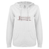 Thumbnail image for  ENZA Womens White V Notch Raw Edge Fleece Hoodie