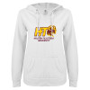 Thumbnail image for  ENZA Womens White V Notch Raw Edge Fleece Hoodie