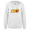 Thumbnail image for  ENZA Womens White V Notch Raw Edge Fleece Hoodie