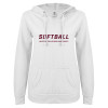 Thumbnail image for  ENZA Womens White V Notch Raw Edge Fleece Hoodie