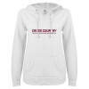 Thumbnail image for  ENZA Womens White V Notch Raw Edge Fleece Hoodie