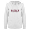 Thumbnail image for  ENZA Womens White V Notch Raw Edge Fleece Hoodie