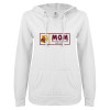 Thumbnail image for  ENZA Womens White V Notch Raw Edge Fleece Hoodie