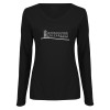 Thumbnail image for  Womens Black Long Sleeve V Neck Tee 