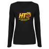 Thumbnail image for  Womens Black Long Sleeve V Neck Tee 