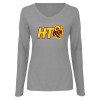 Thumbnail image for  Womens Grey Long Sleeve V Neck Tee 