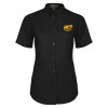 Thumbnail image for  Womens Black Twill Button Up Short Sleeve