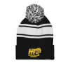 Thumbnail image for  Black/White Two Tone Knit Pom Beanie w/Cuff