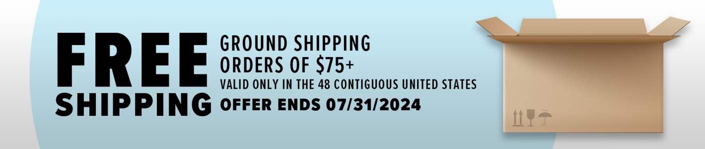 Free Ground Shipping on Orders Over $75 Ends July 31