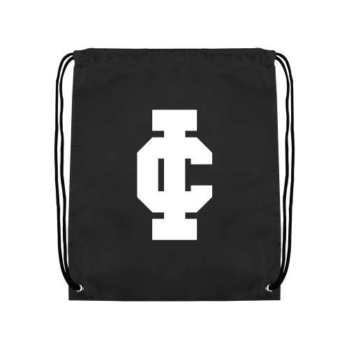  Black Drawstring Backpack - IC Athletic Logo