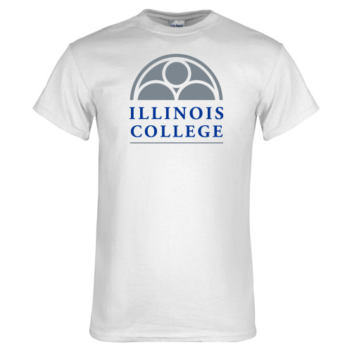  White T Shirt - Collegiate Logo Vertical