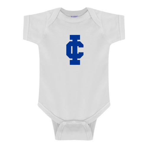  White Infant Onesie - IC Athletic Logo