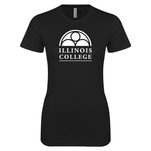  Next Level Womens Black Boyfriend Tee - Collegiate Logo Vertical