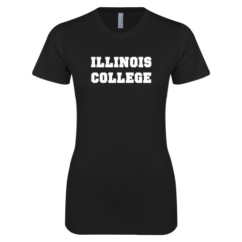  Next Level Womens Black Boyfriend Tee - Wordmark