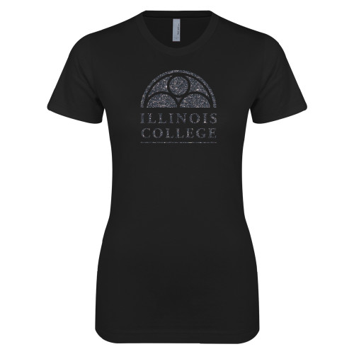  Next Level Womens Black Boyfriend Tee - F Graphite Soft Glitter