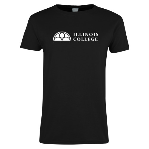  Womens Black Short Sleeve Tee - Collegiate Logo Horizontal