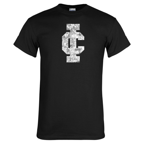 Black T Shirt - IC Athletic Logo Distressed