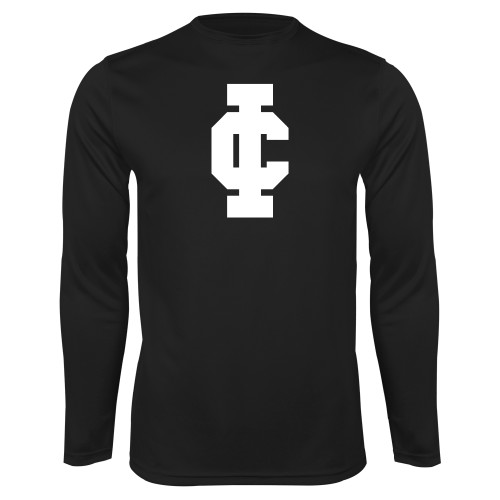  Black Performance Long Sleeve Shirt - IC Athletic Logo