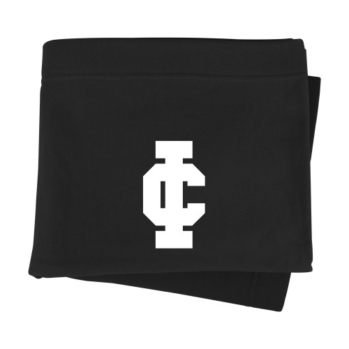  Black Sweatshirt Blanket - IC Athletic Logo