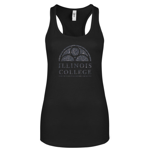  Next Level Womens Black Racerback Tank  - F Graphite Soft Glitter