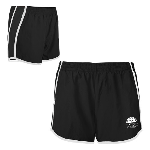  Womens Black/White Team Short - Collegiate Logo Vertical