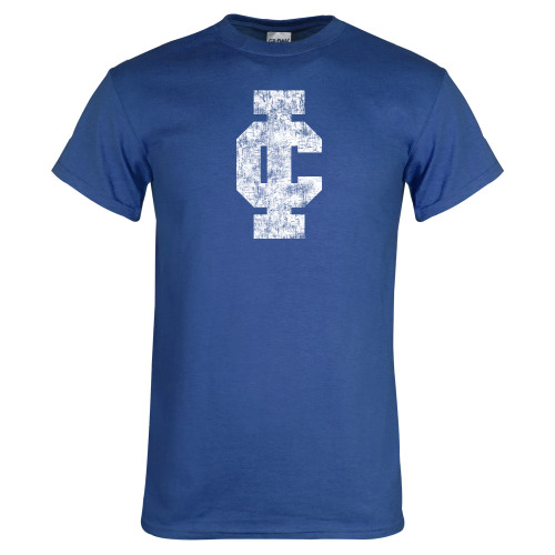  Royal T Shirt - IC Athletic Logo Distressed