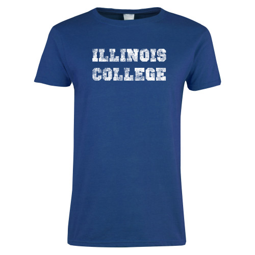  Womens Royal Short Sleeve Tee - Wordmark Distressed