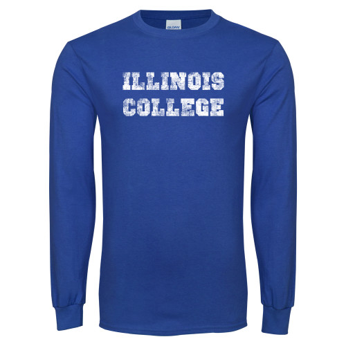  Royal Long Sleeve T Shirt - Wordmark Distressed