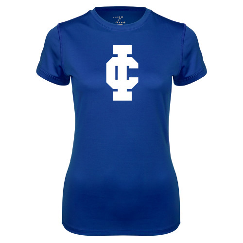  Womens Royal Performance Tee - IC Athletic Logo