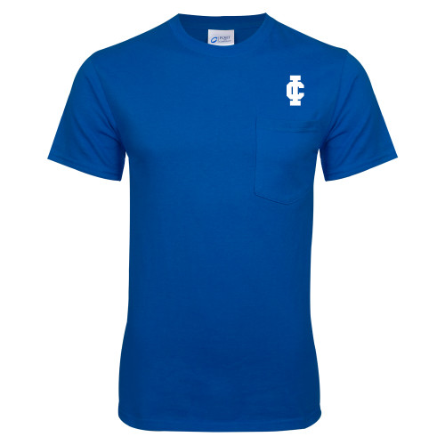  Royal T Shirt w/Pocket - IC Athletic Logo