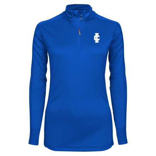  Syntrel Womens Royal Interlock 1/4 Zip - IC Athletic Logo