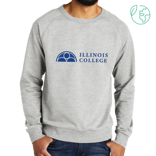  Allmade Light Grey Organic French Terry Crewneck Sweatshirt - Collegiate Logo Horizontal