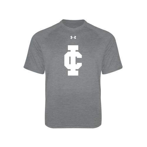  Under Armour Youth Grey Tech Tee - IC Athletic Logo