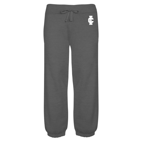  ENZA Womens Dark Heather Banded Fleece Capri - IC Athletic Logo